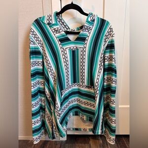 Wrangler Retro Teal and Black Patterned Top